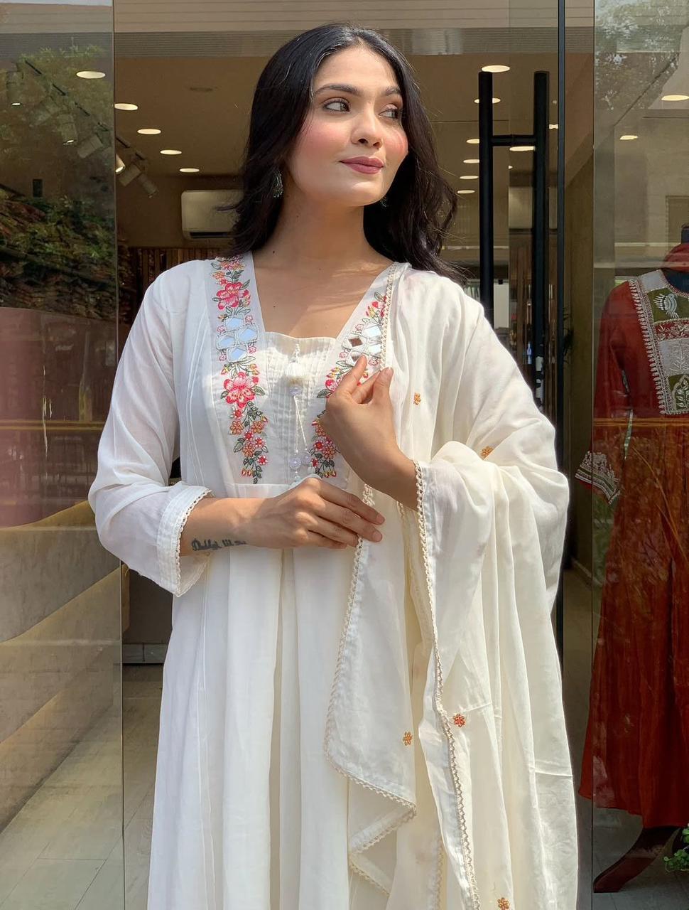 Kaalika Handcrafted Pure Cotton A-Line Suit Set