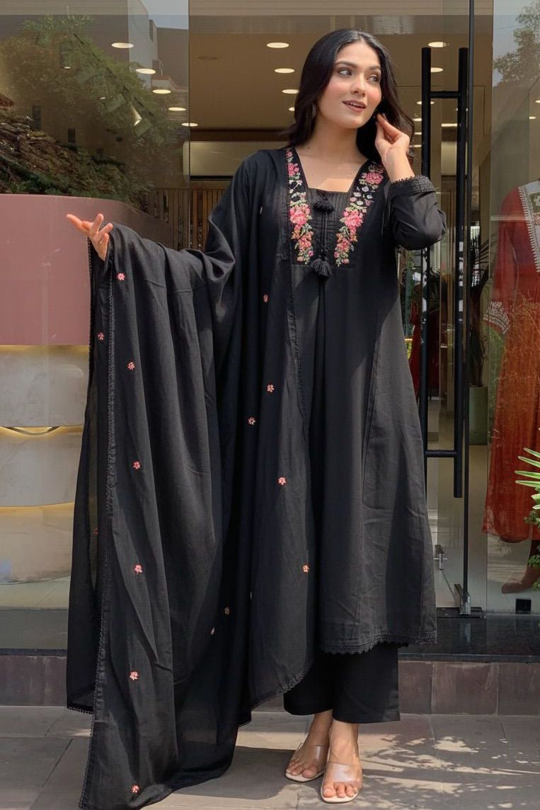 Kaalika Handcrafted Pure Cotton A-Line Suit Set