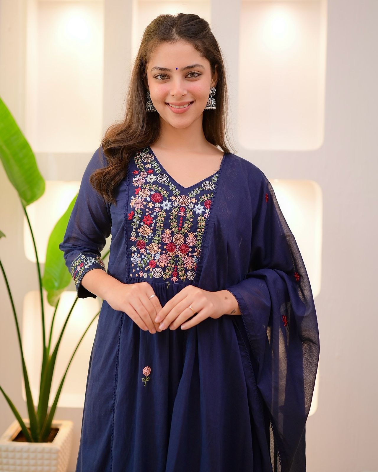 Neelakshi Embroidered Pure Cotton Suit Set