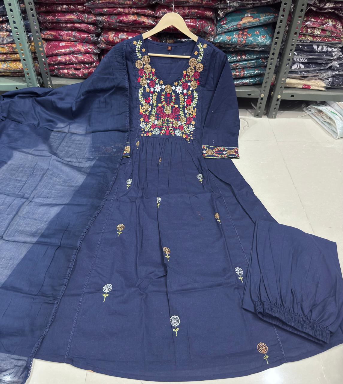 Neelakshi Embroidered Pure Cotton Suit Set
