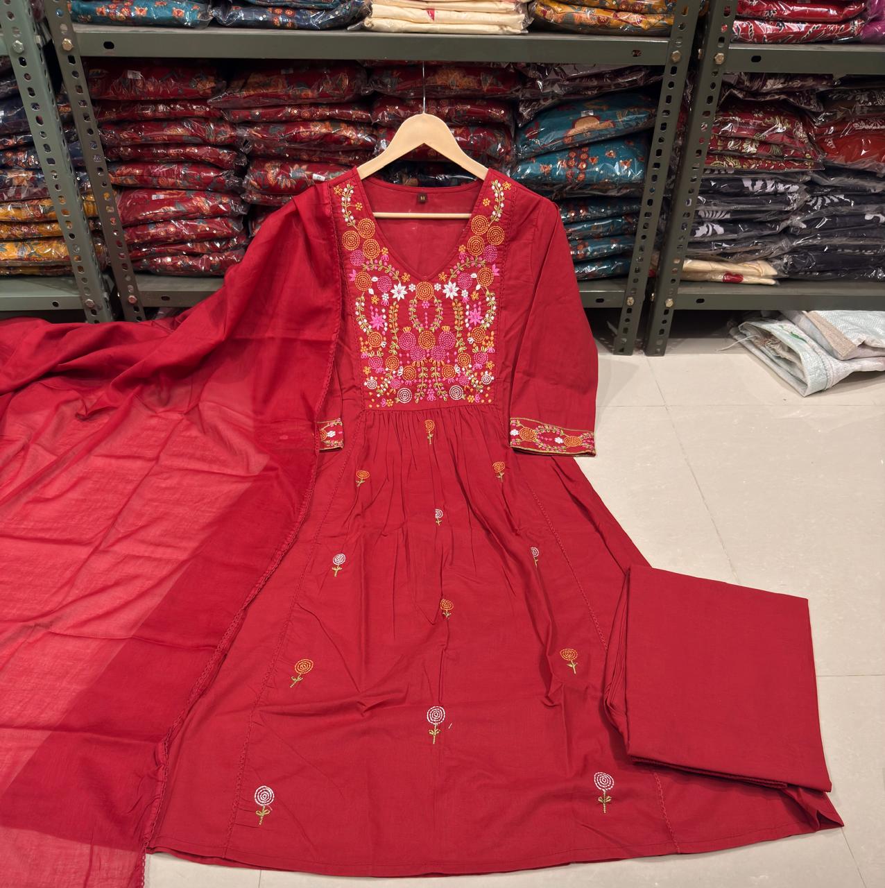 Neelakshi Embroidered Pure Cotton Suit Set