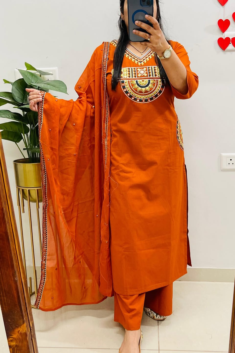 New Launch Puri Cotton Kurti Pant Dupatta Set