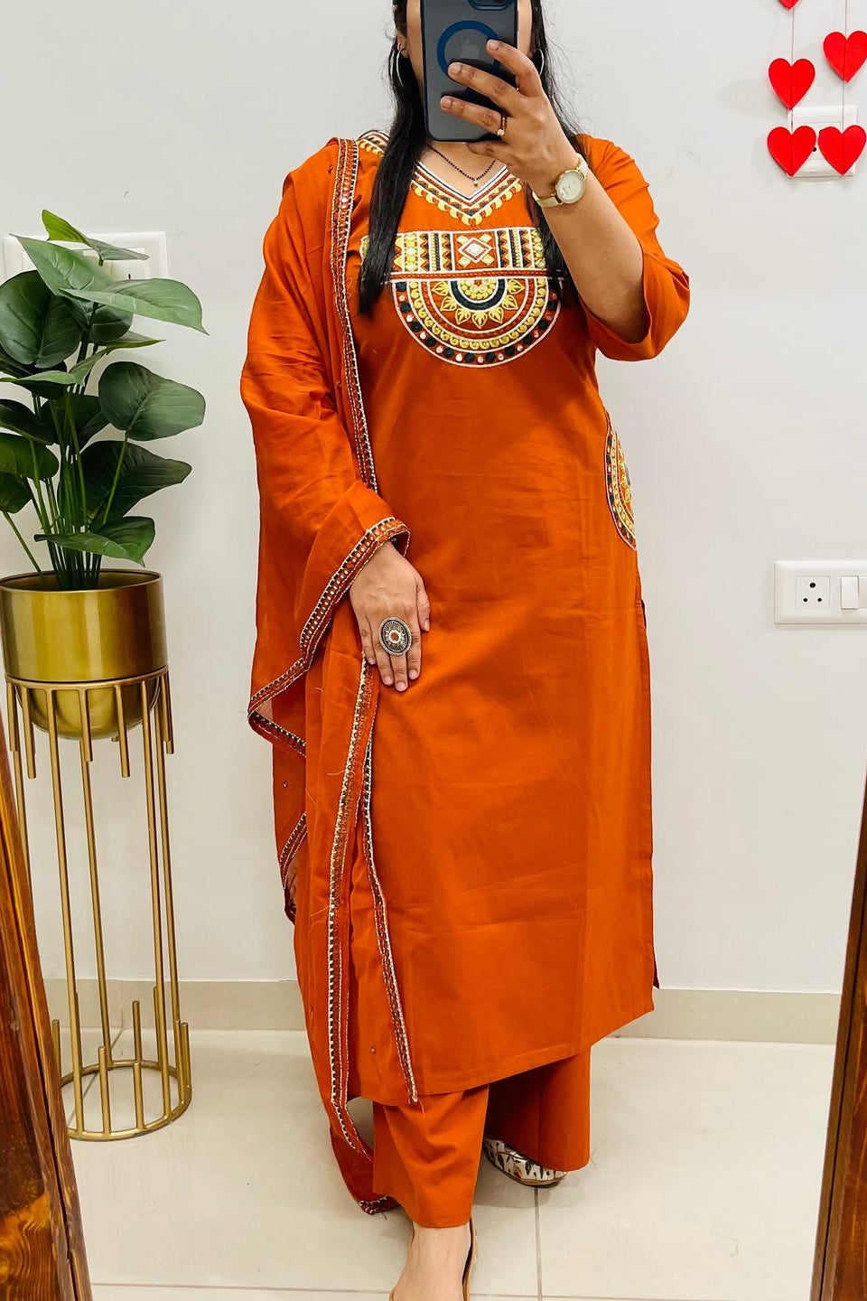 New Launch Puri Cotton Kurti Pant Dupatta Set