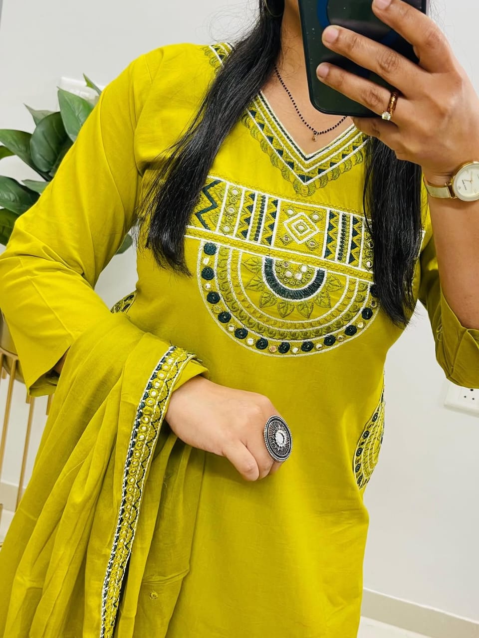 New Launch Puri Cotton Kurti Pant Dupatta Set