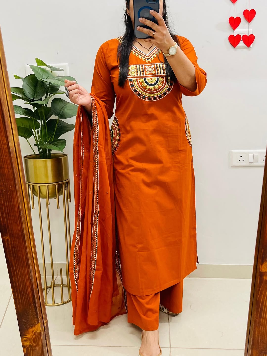New Launch Puri Cotton Kurti Pant Dupatta Set