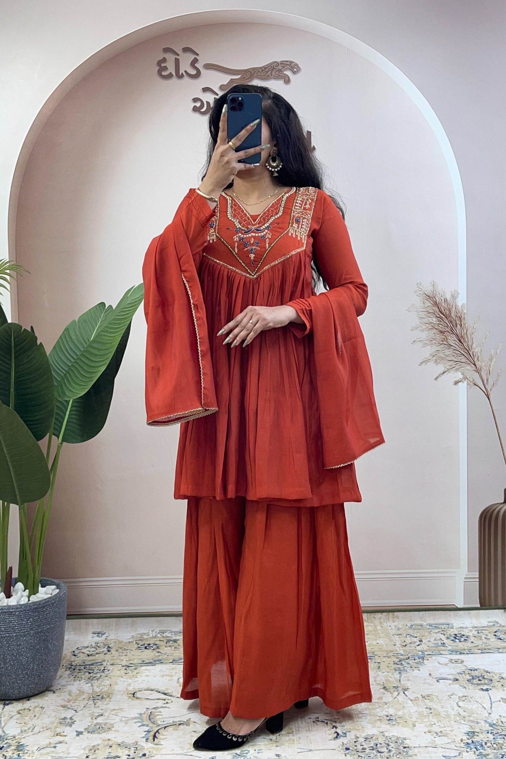 Vanshika Khatli Mul Chanderi Palazzo Set