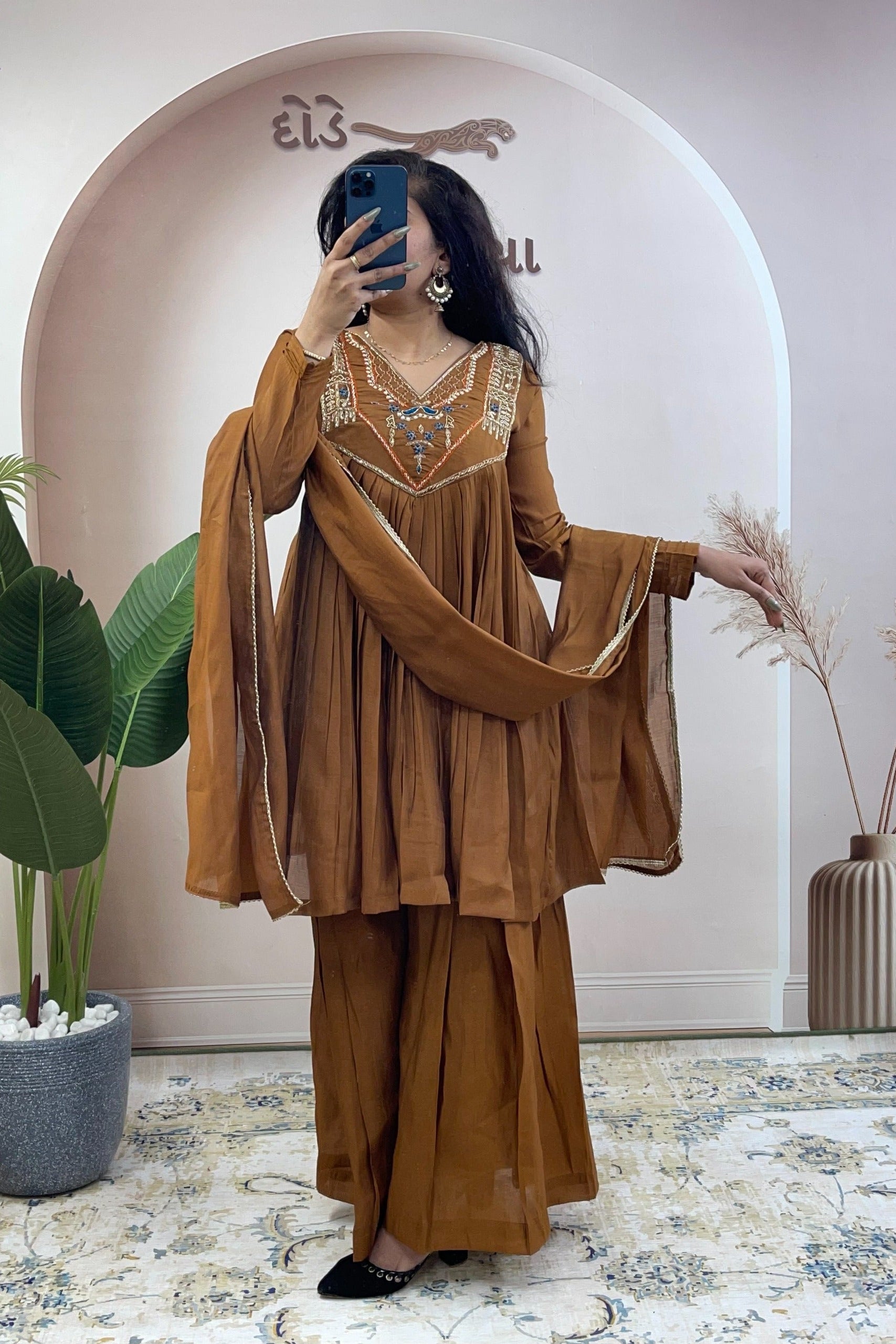 Vanshika Khatli Mul Chanderi Palazzo Set