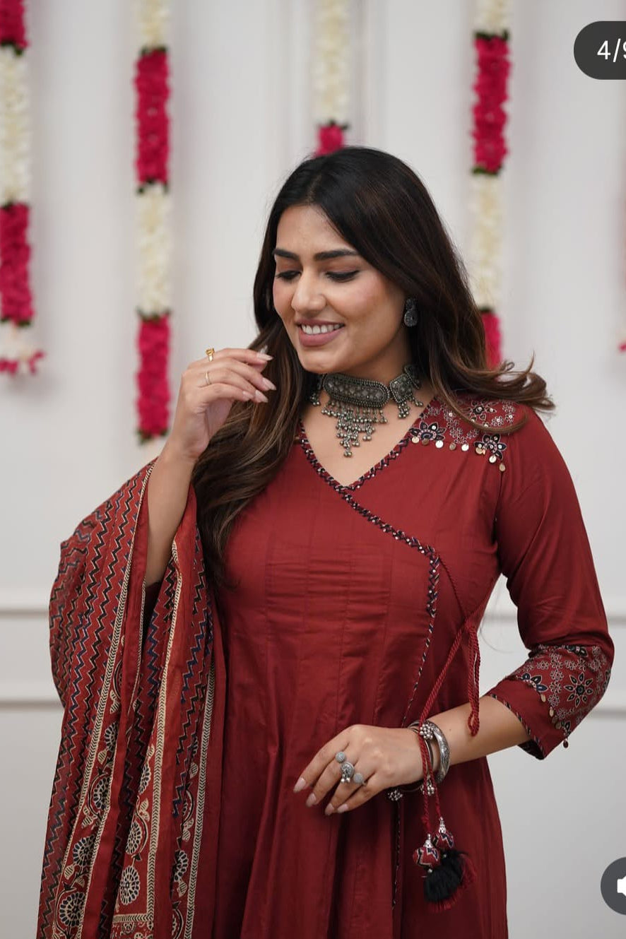 Shyamika Anarkali Kurti Pant Dupatta Set