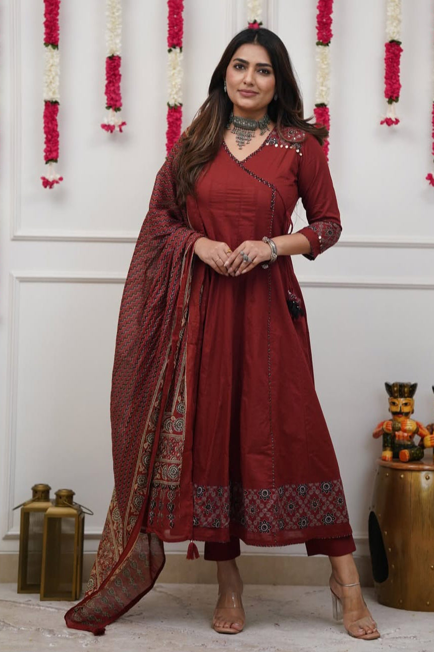 Shyamika Anarkali Kurti Pant Dupatta Set