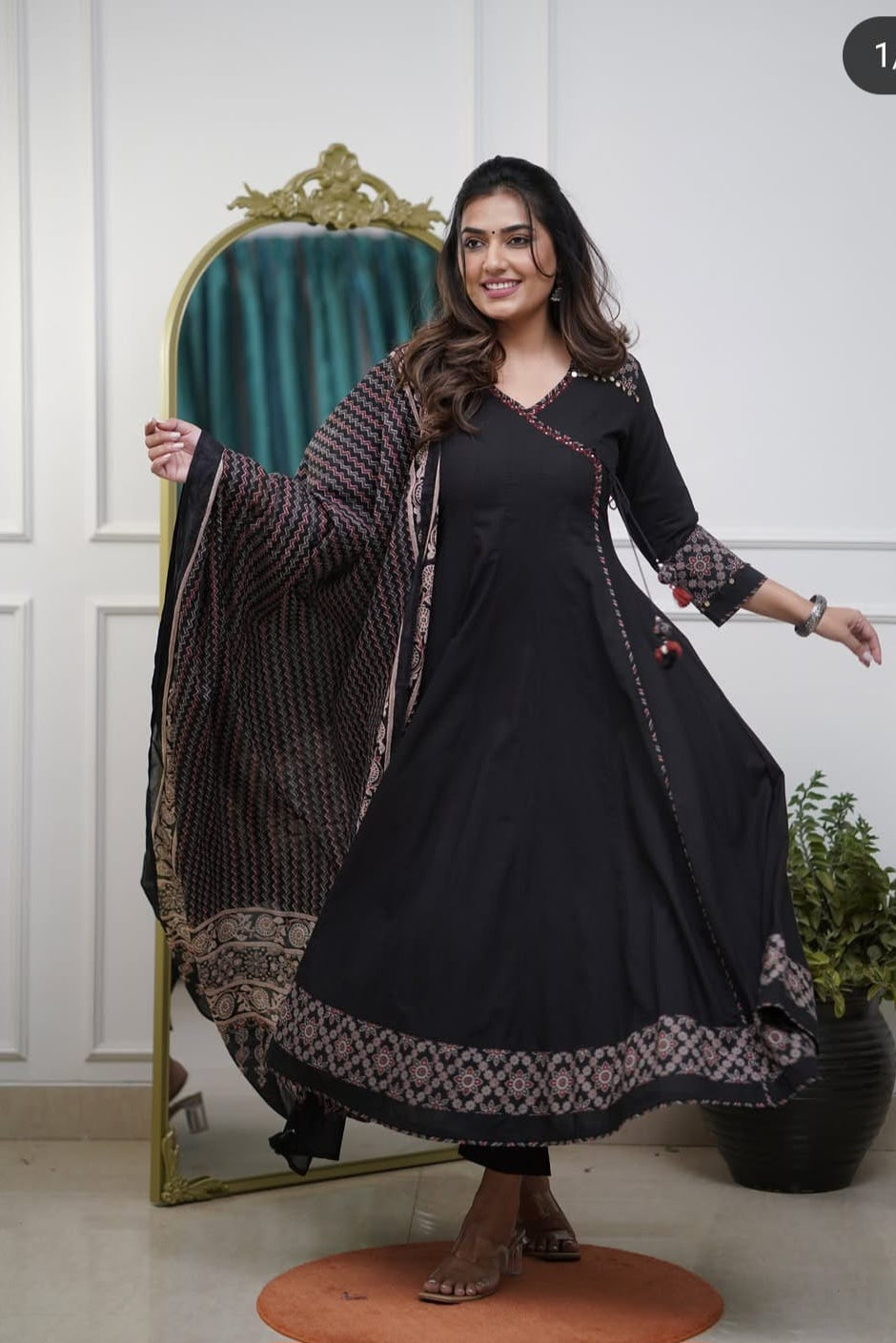 Shyamika Anarkali Kurti Pant Dupatta Set