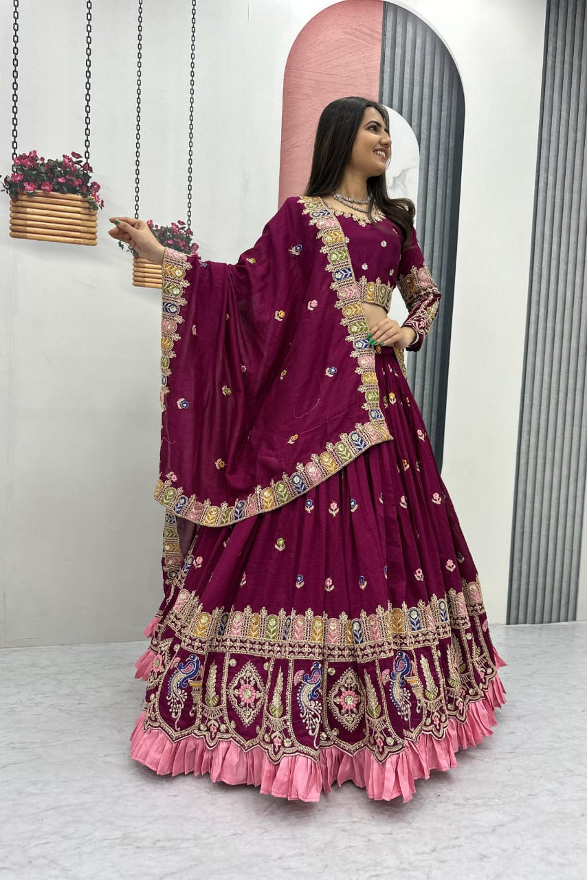 New Launch  Wine Mahima Lehenga Choli Set