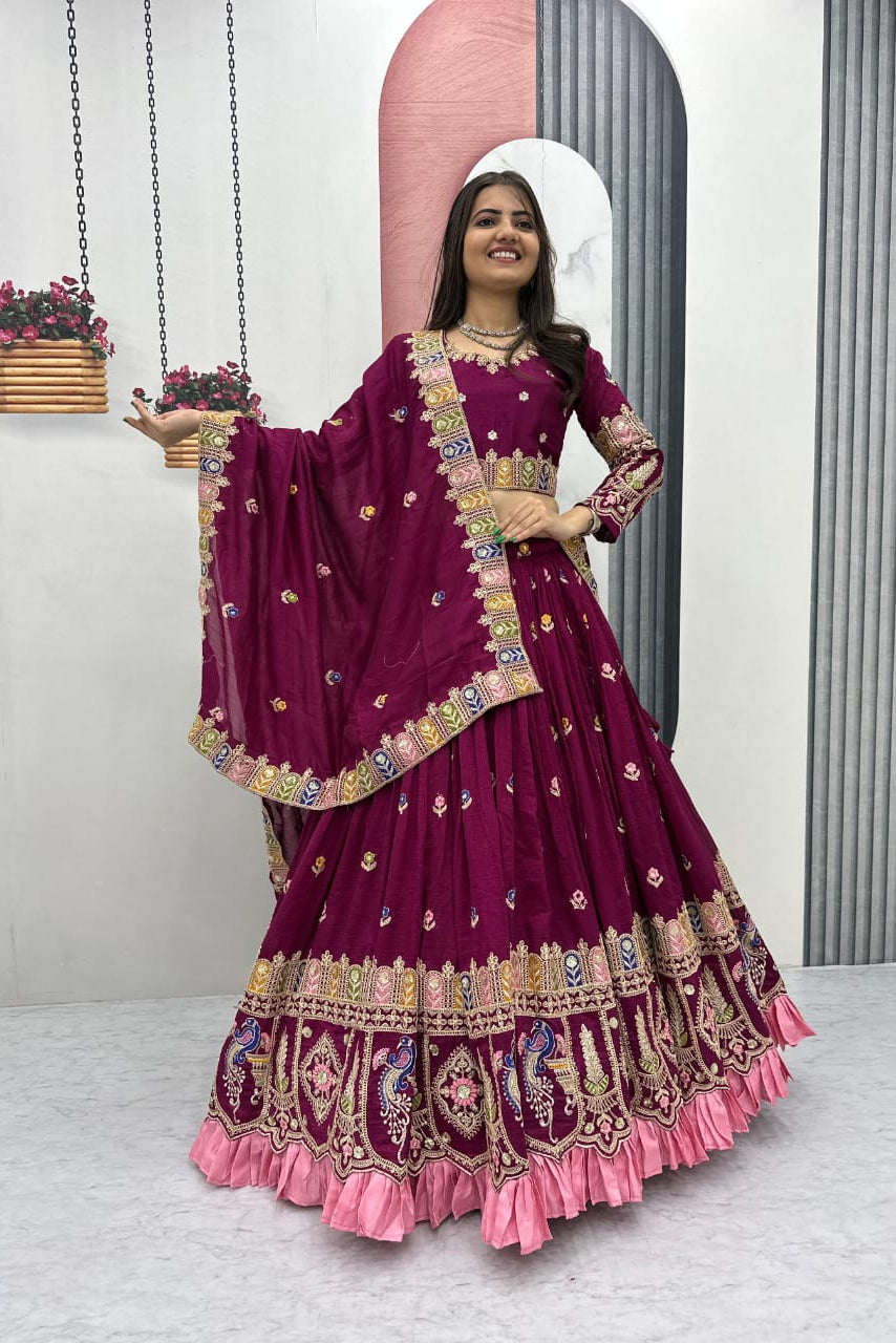 New Launch  Wine Mahima Lehenga Choli Set