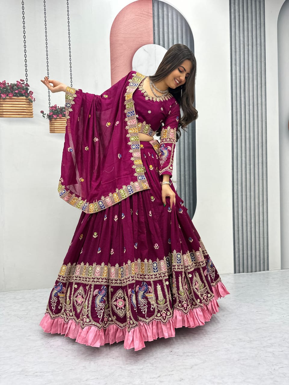 New Launch  Wine Mahima Lehenga Choli Set