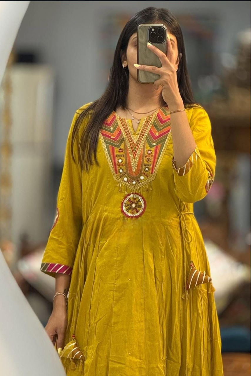 New Launching Cotton Anarkali Suit Set