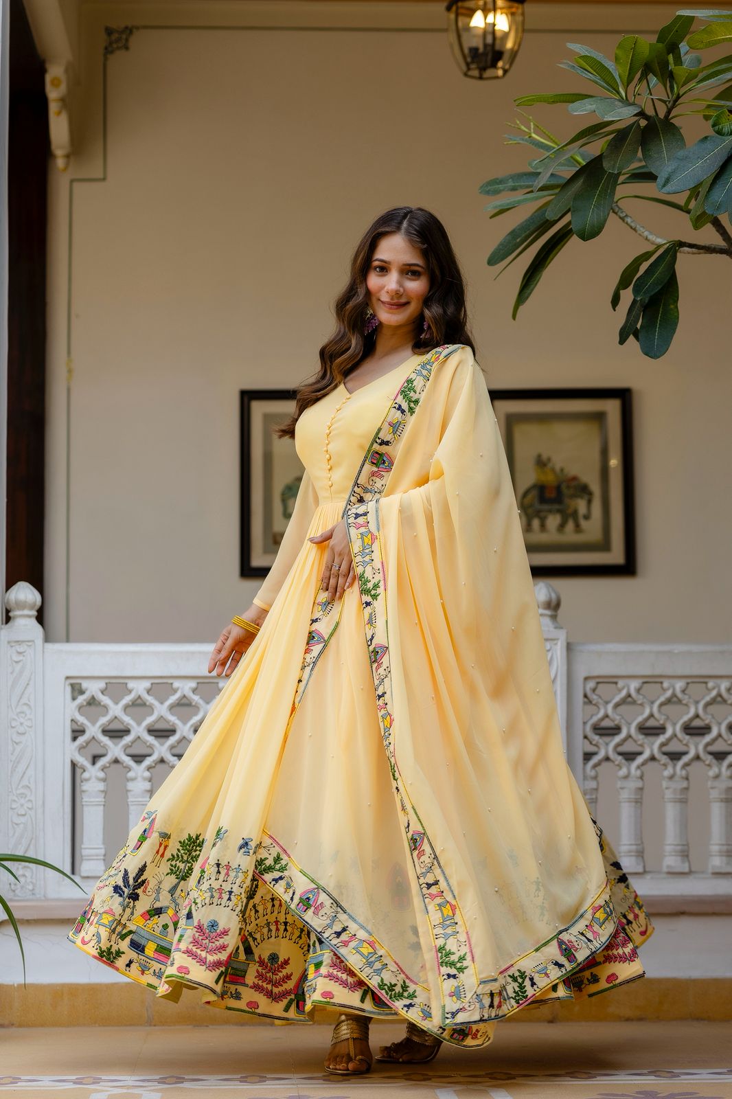 Surmayi Prabha Embroidered Gown Set