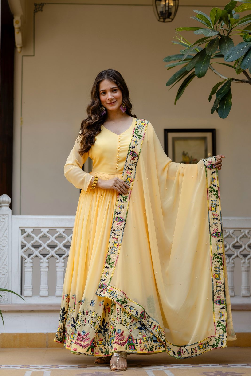 Surmayi Prabha Embroidered Gown Set