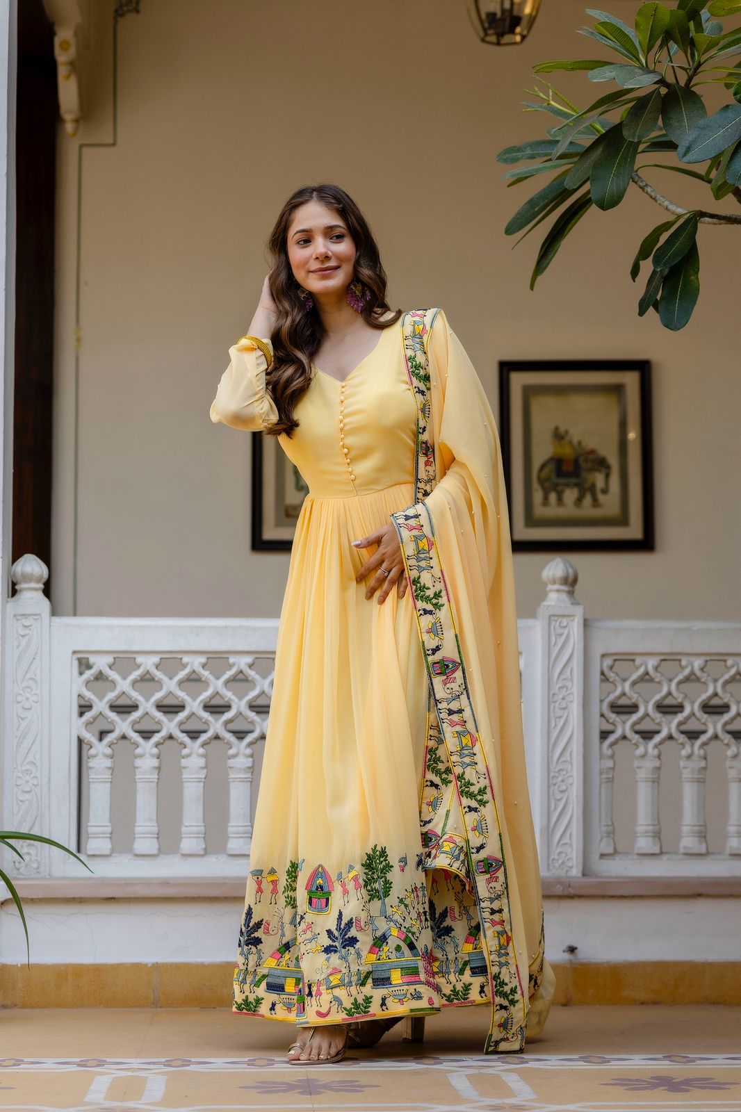 Surmayi Prabha Embroidered Gown Set