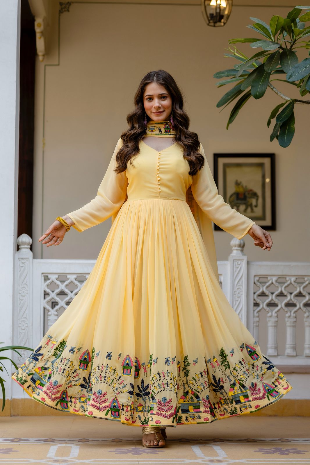 Surmayi Prabha Embroidered Gown Set