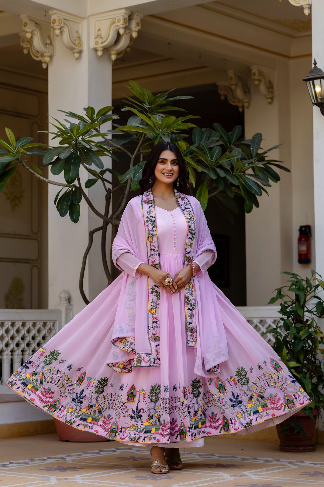 Surmayi Prabha Embroidered Gown Set