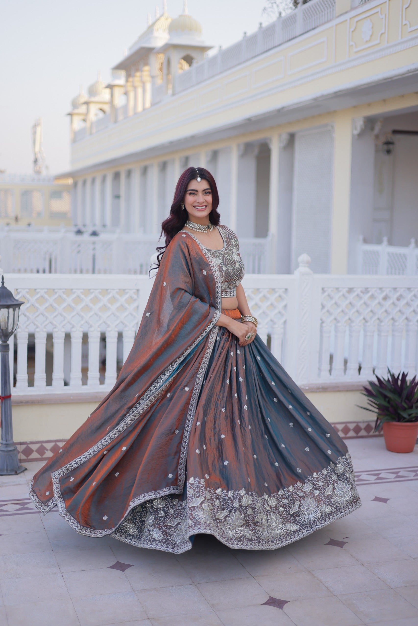 Rajeshwari Silvermist Lehenga Set