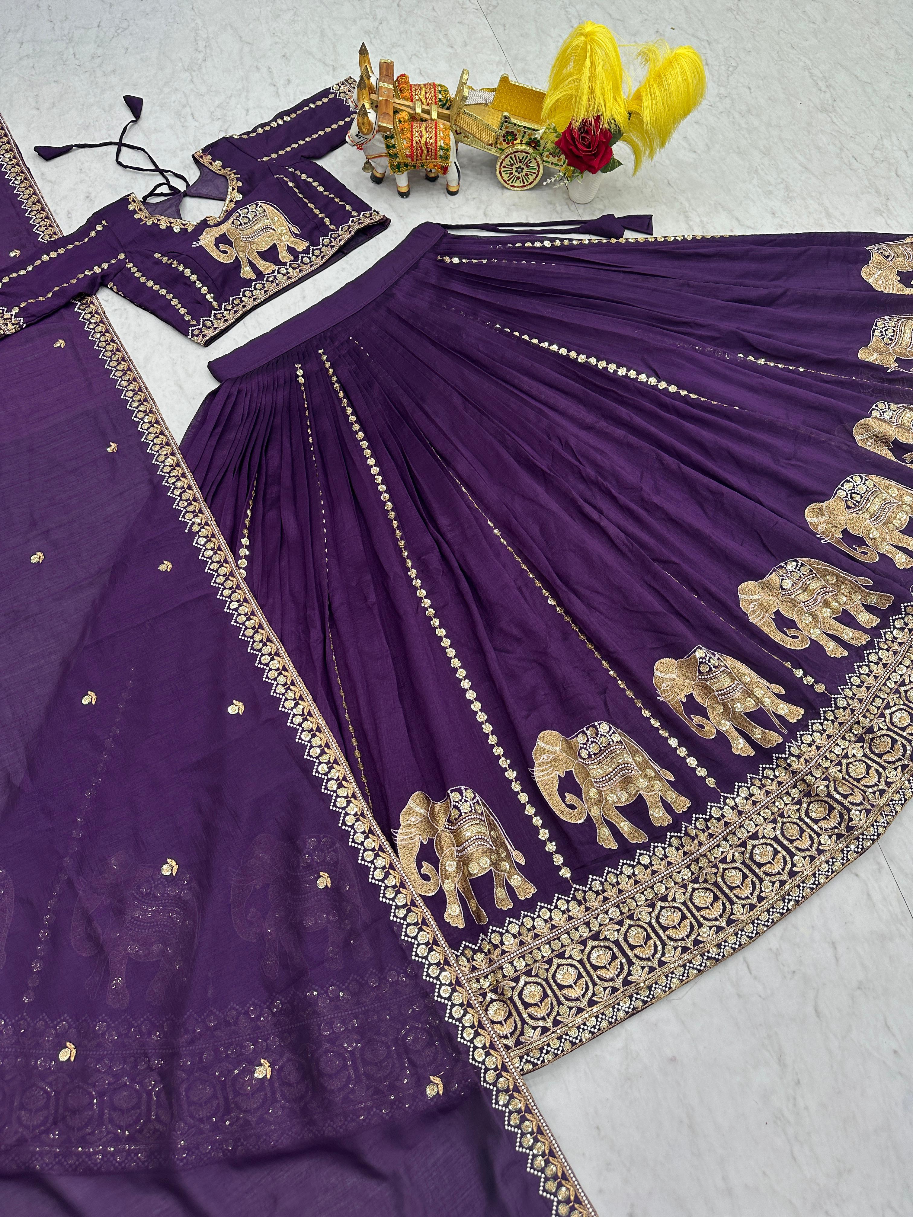 Rajnidhi Vichitra Embroidered Lehenga Choli