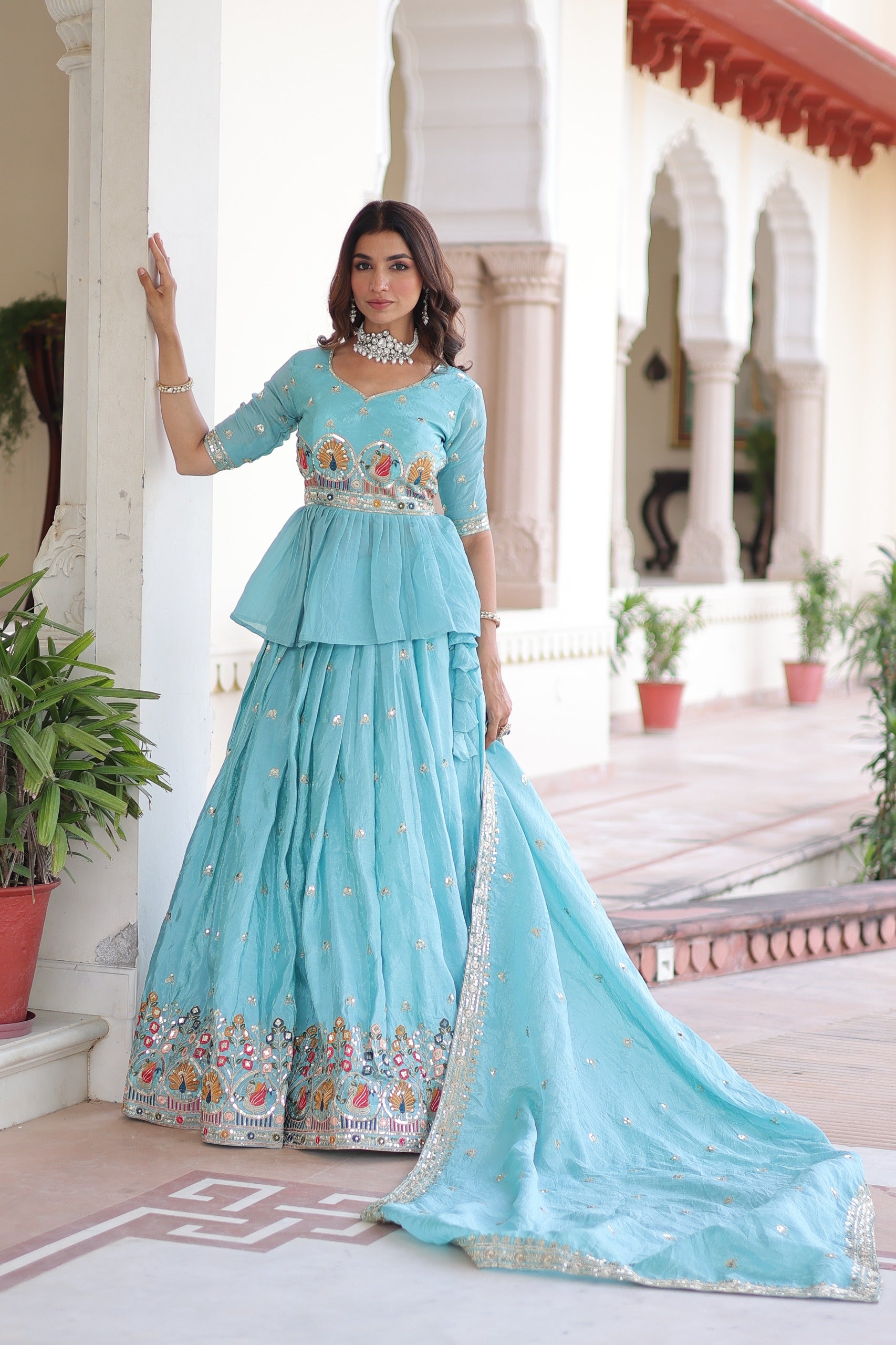 Amritva Aqua Crush Lehenga Choli Set