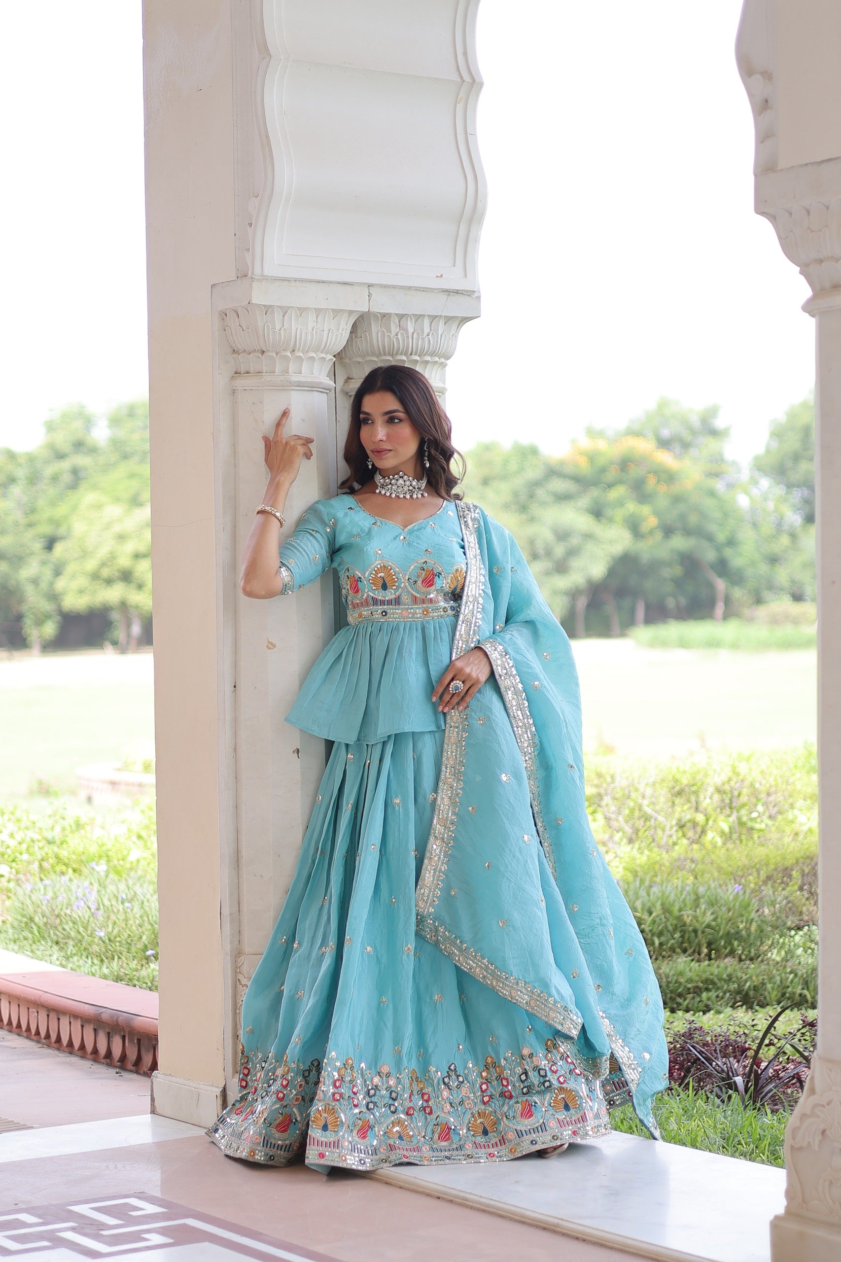 Amritva Aqua Crush Lehenga Choli Set