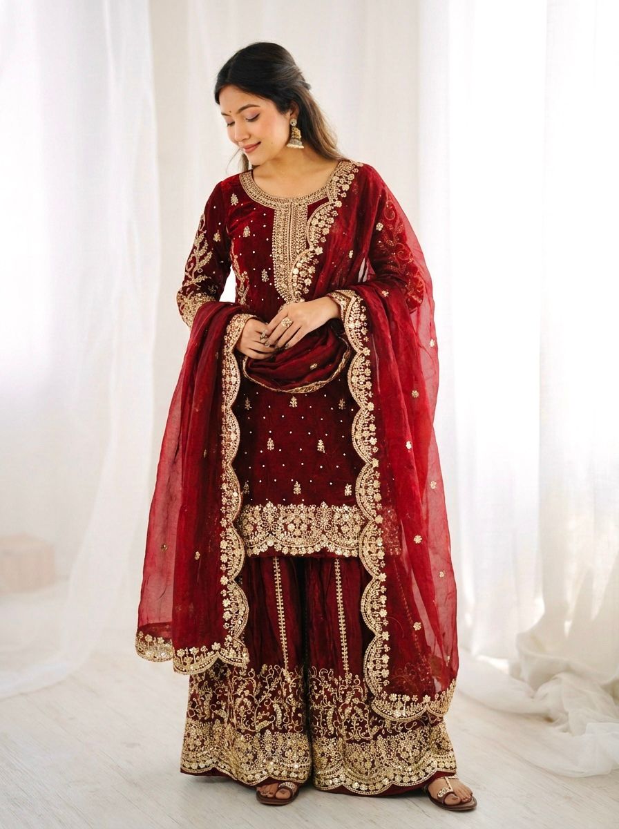 Amethyst Noor Zari Palazzo Set