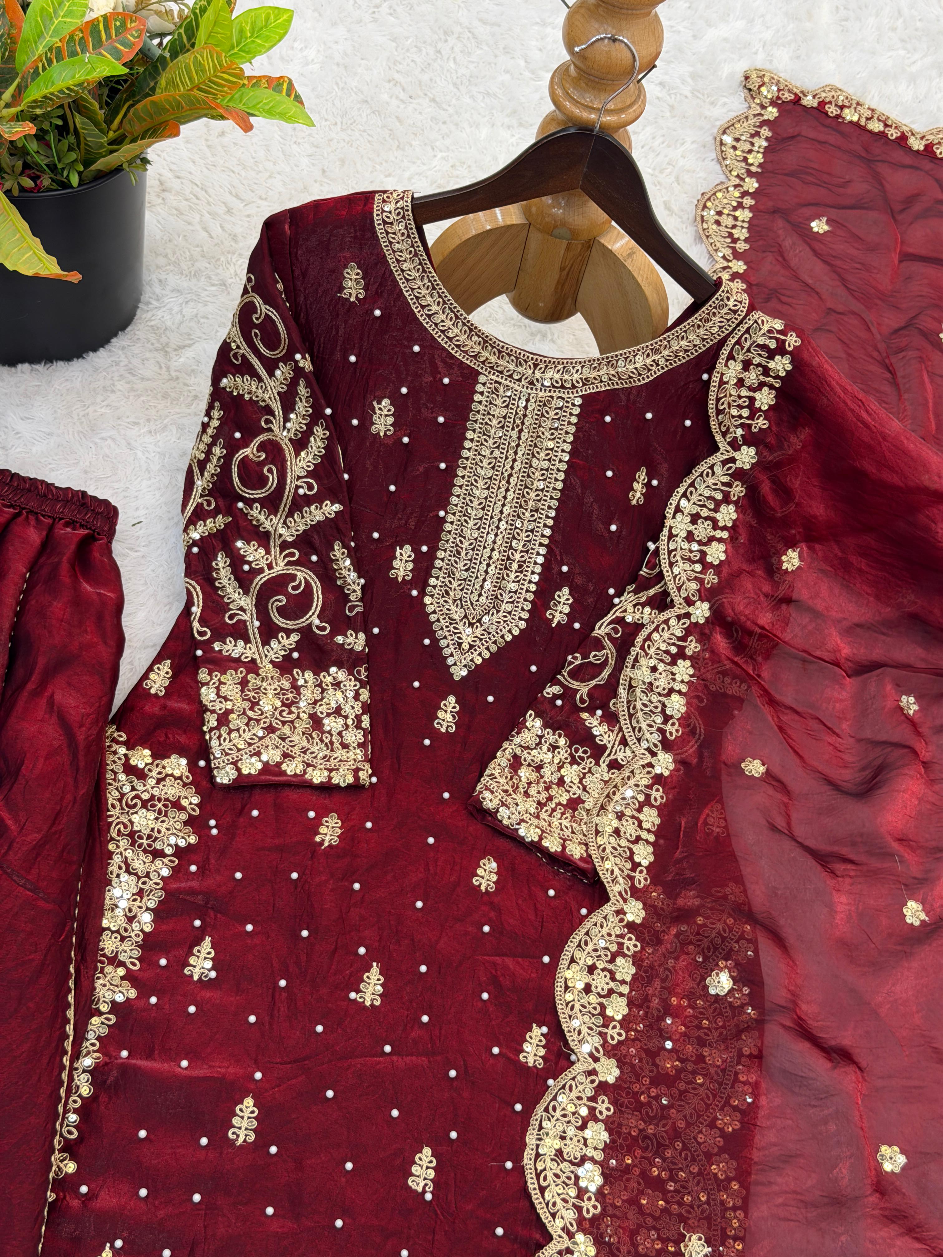 Amethyst Noor Zari Palazzo Set