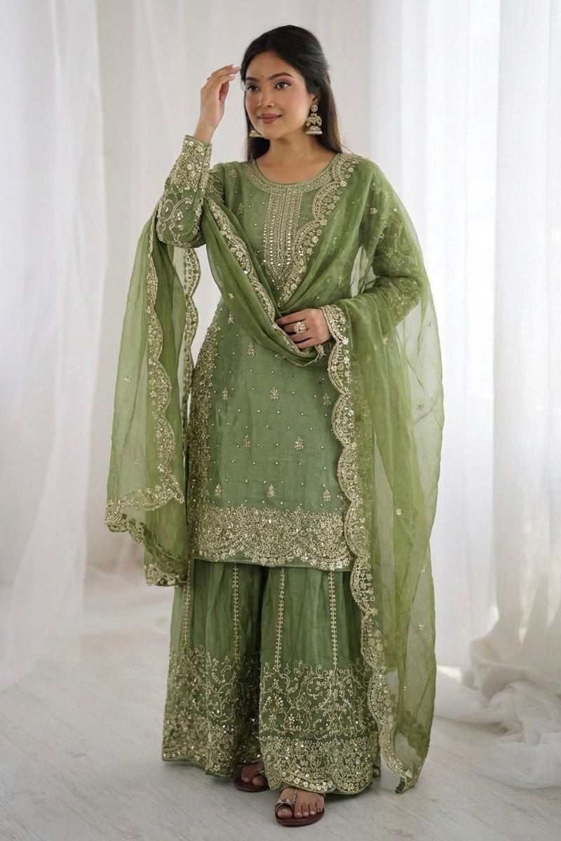 Amethyst Noor Zari Palazzo Set