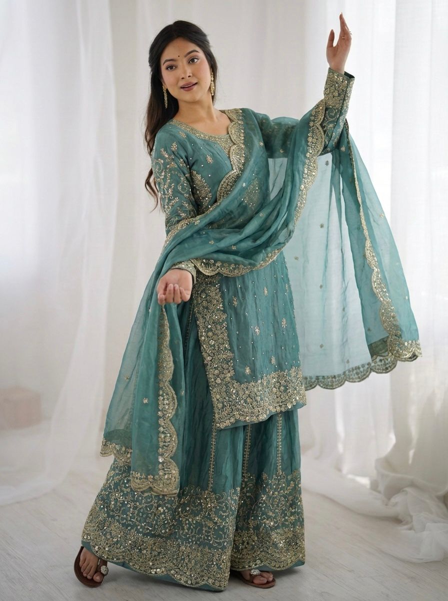Amethyst Noor Zari Palazzo Set