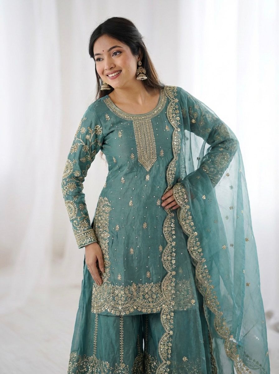 Amethyst Noor Zari Palazzo Set