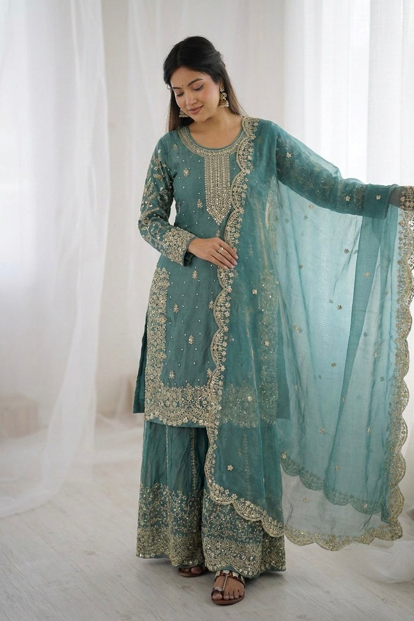 Amethyst Noor Zari Palazzo Set