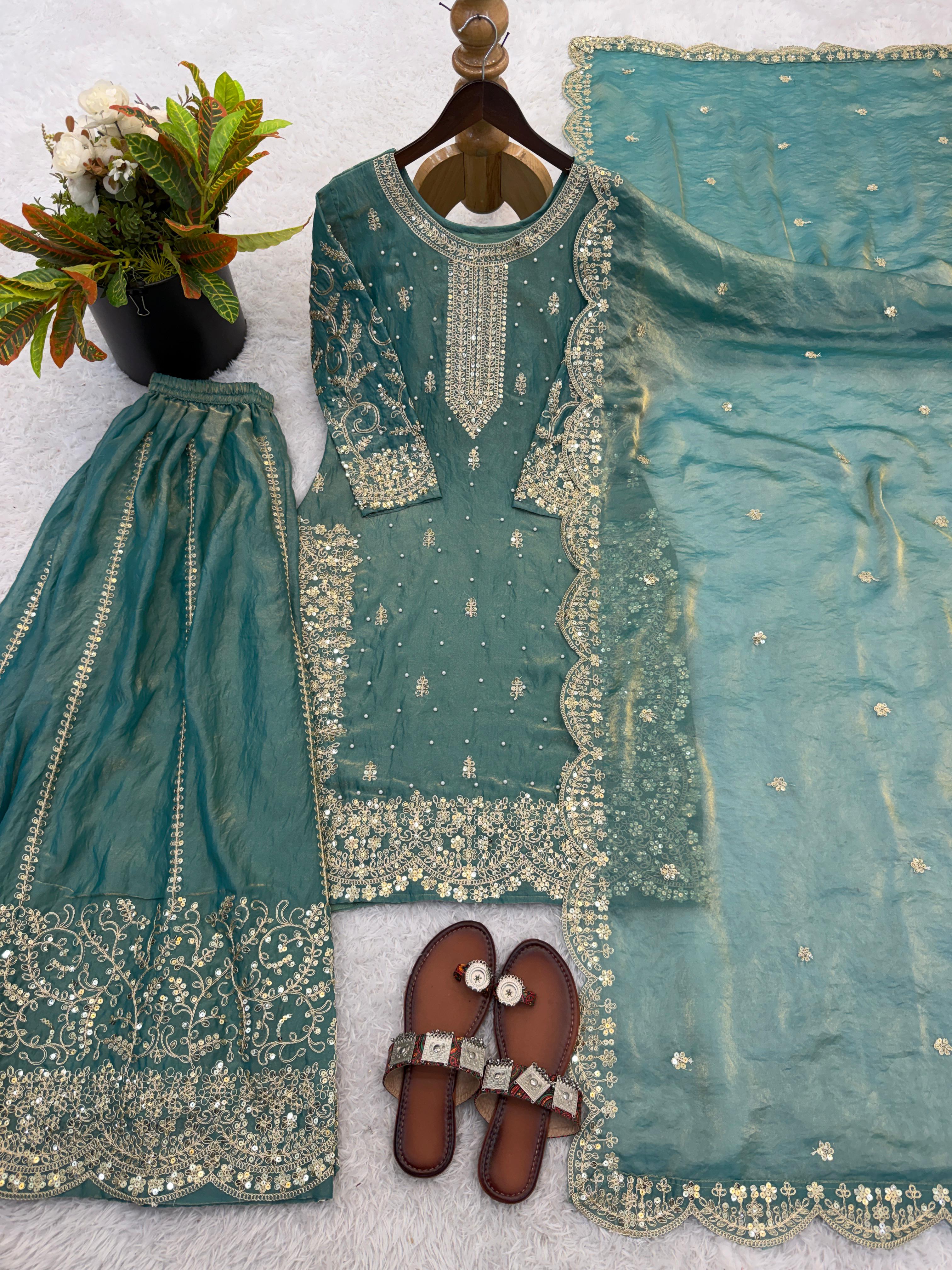 Amethyst Noor Zari Palazzo Set