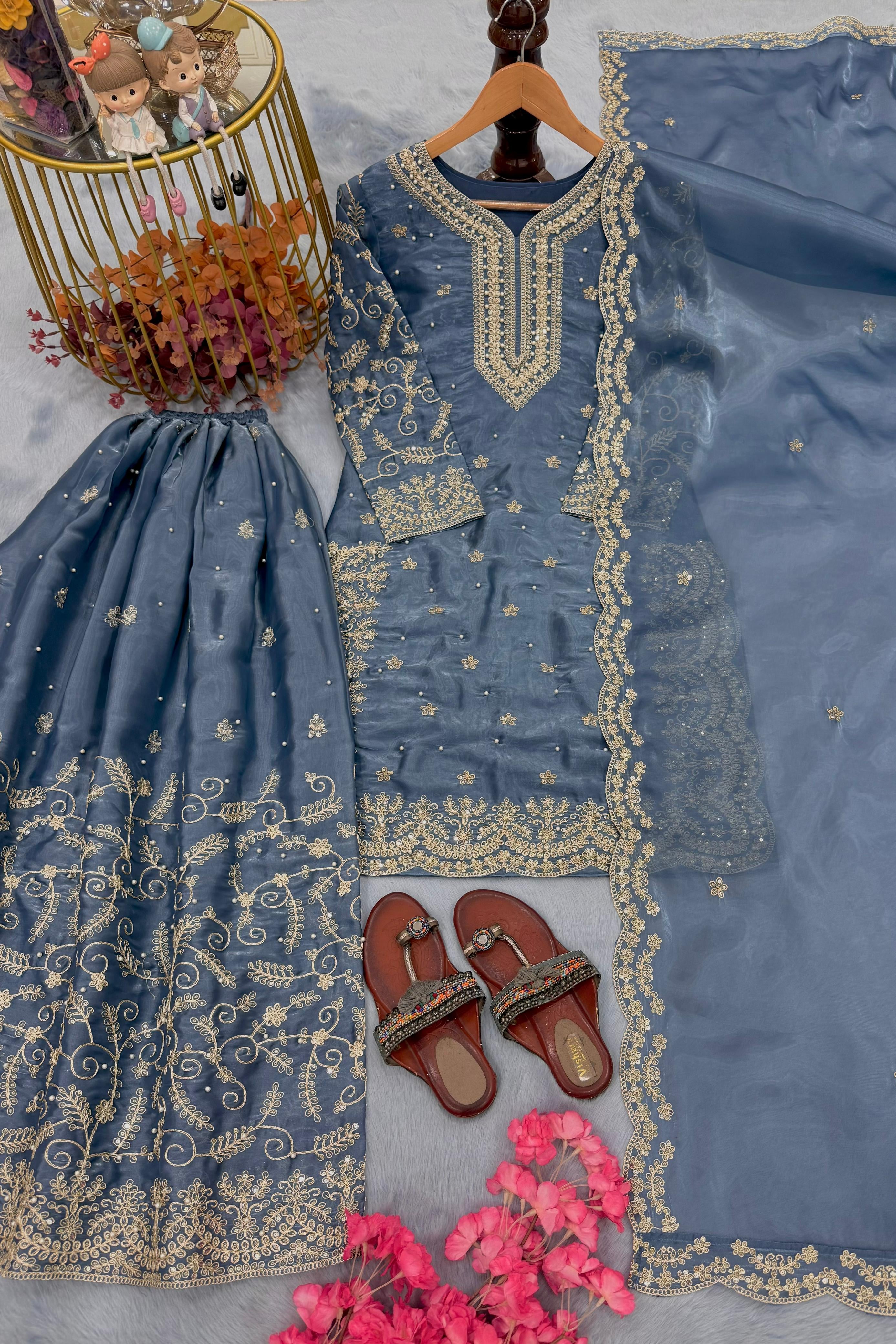Noor Mahira Midnight Zari Plazo Set