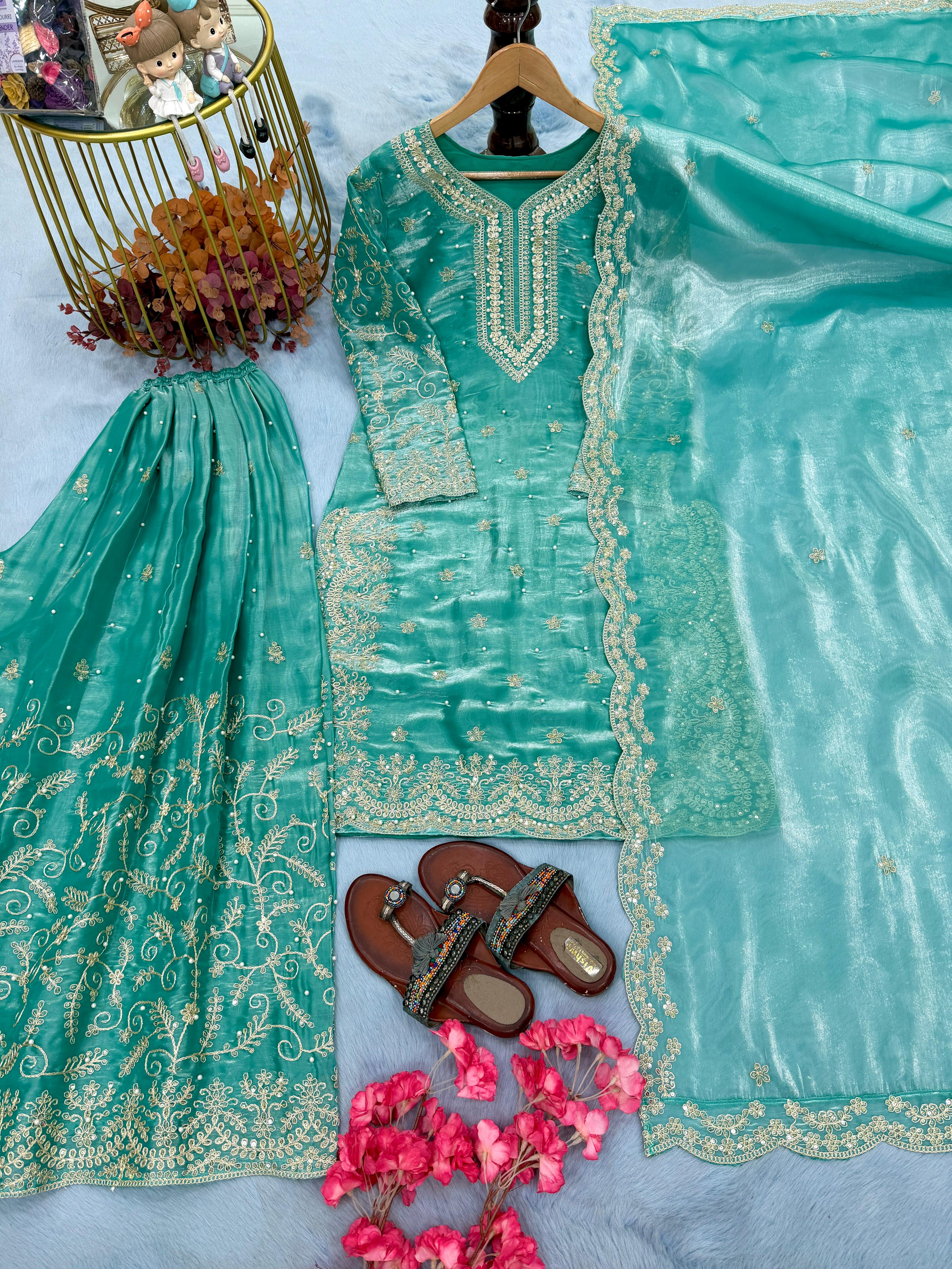Noor Mahira Midnight Zari Plazo Set