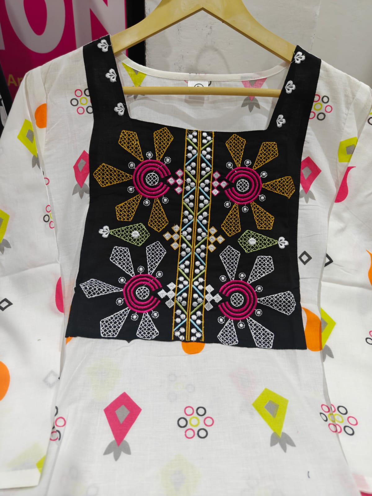 New Launch Embroidered Cotton Kurti Palazzo Set