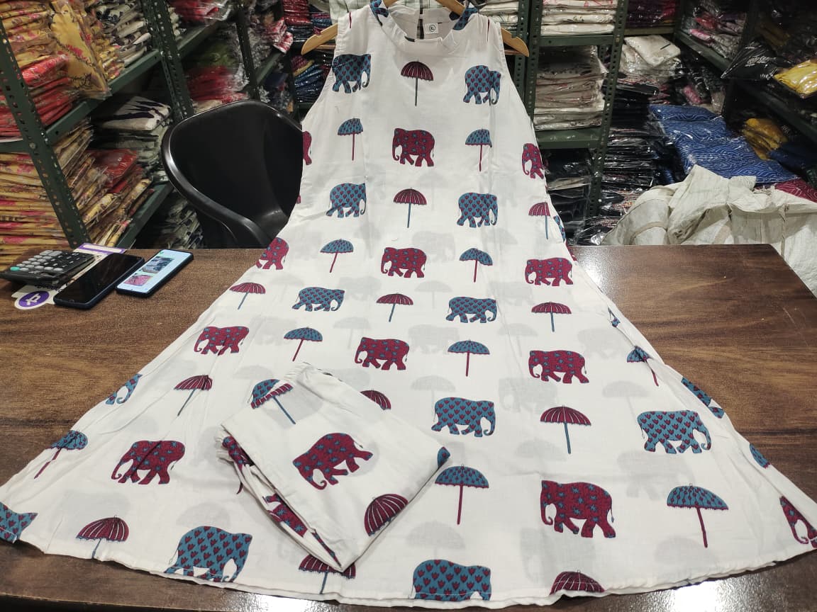 Floral Cotton Kurti Palazzo Co-ord Set