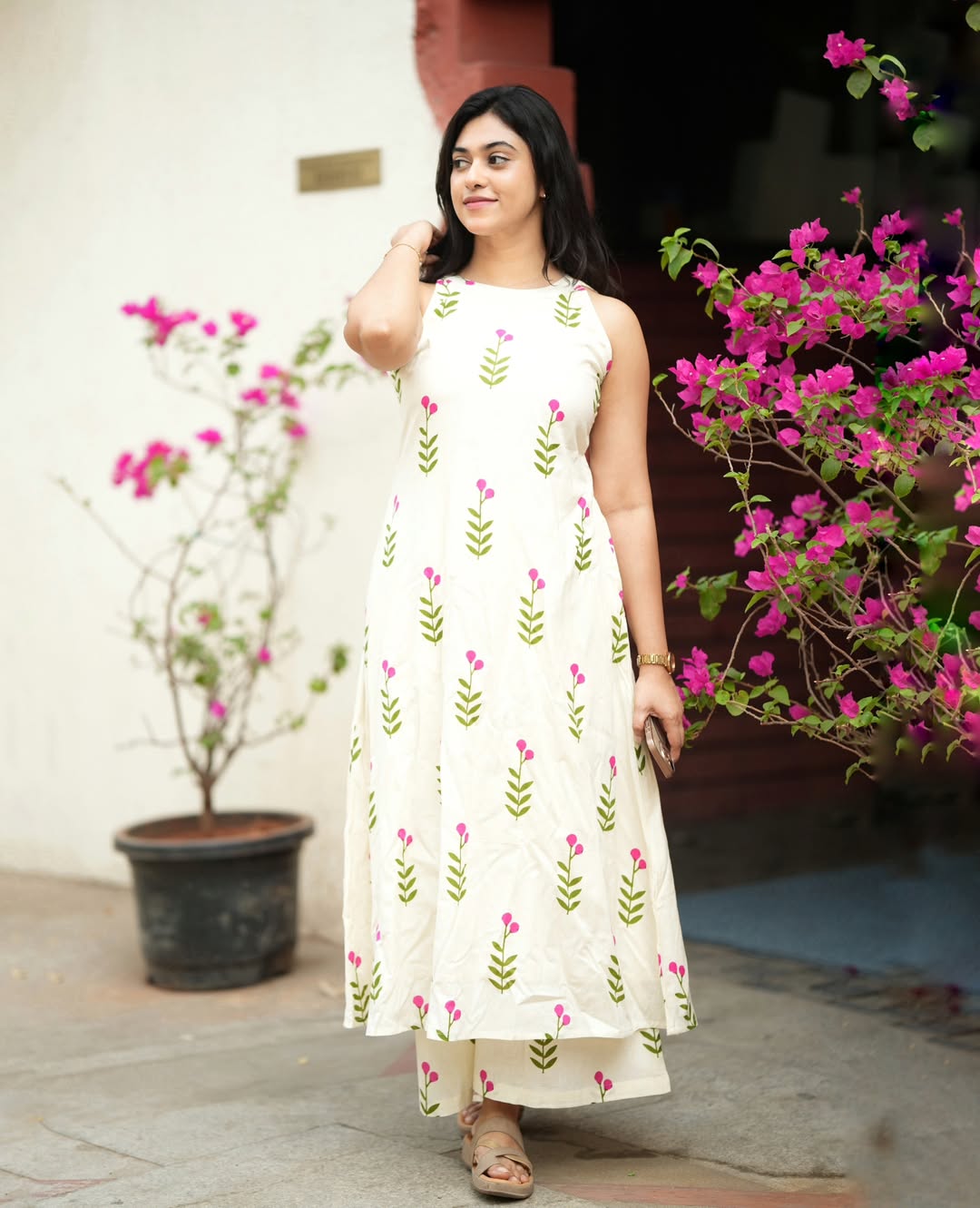 Floral Cotton Kurti Palazzo Co-ord Set