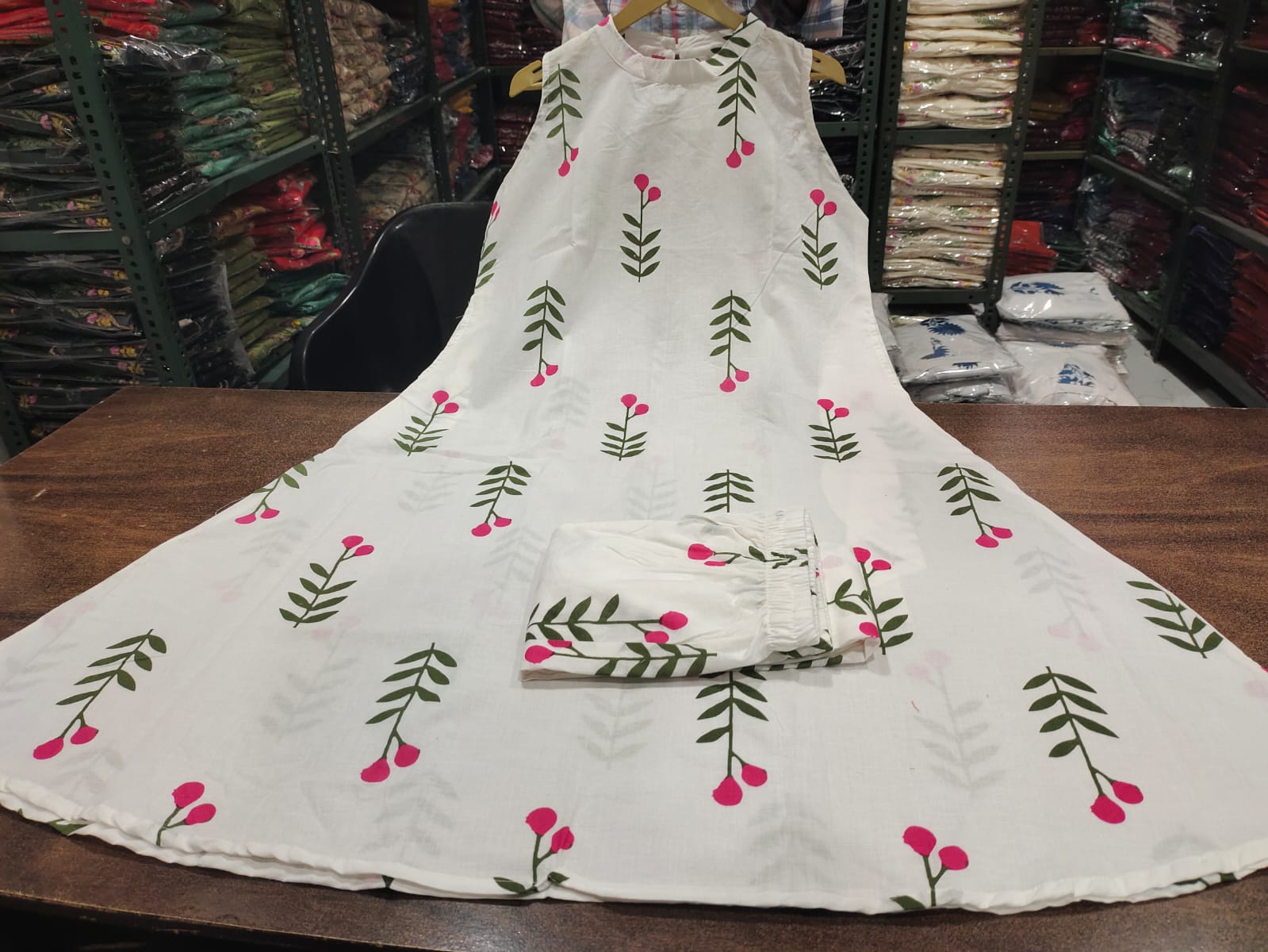 Floral Cotton Kurti Palazzo Co-ord Set