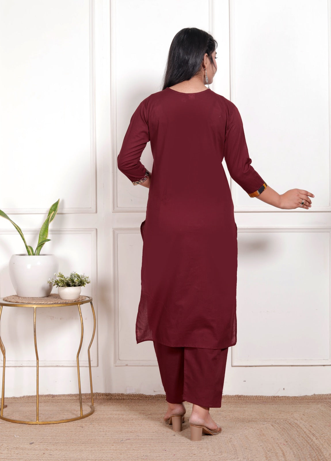 Kaashika Patchwork Cotton Kurta Pant Dupatta Set