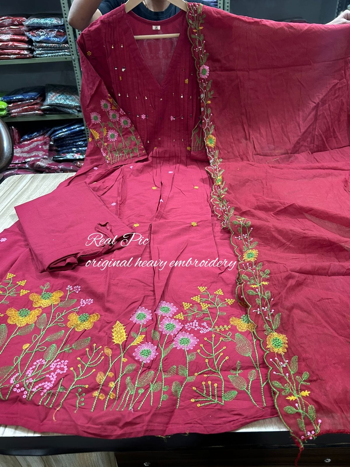 New Launch Anarkali Cotton Suit Set