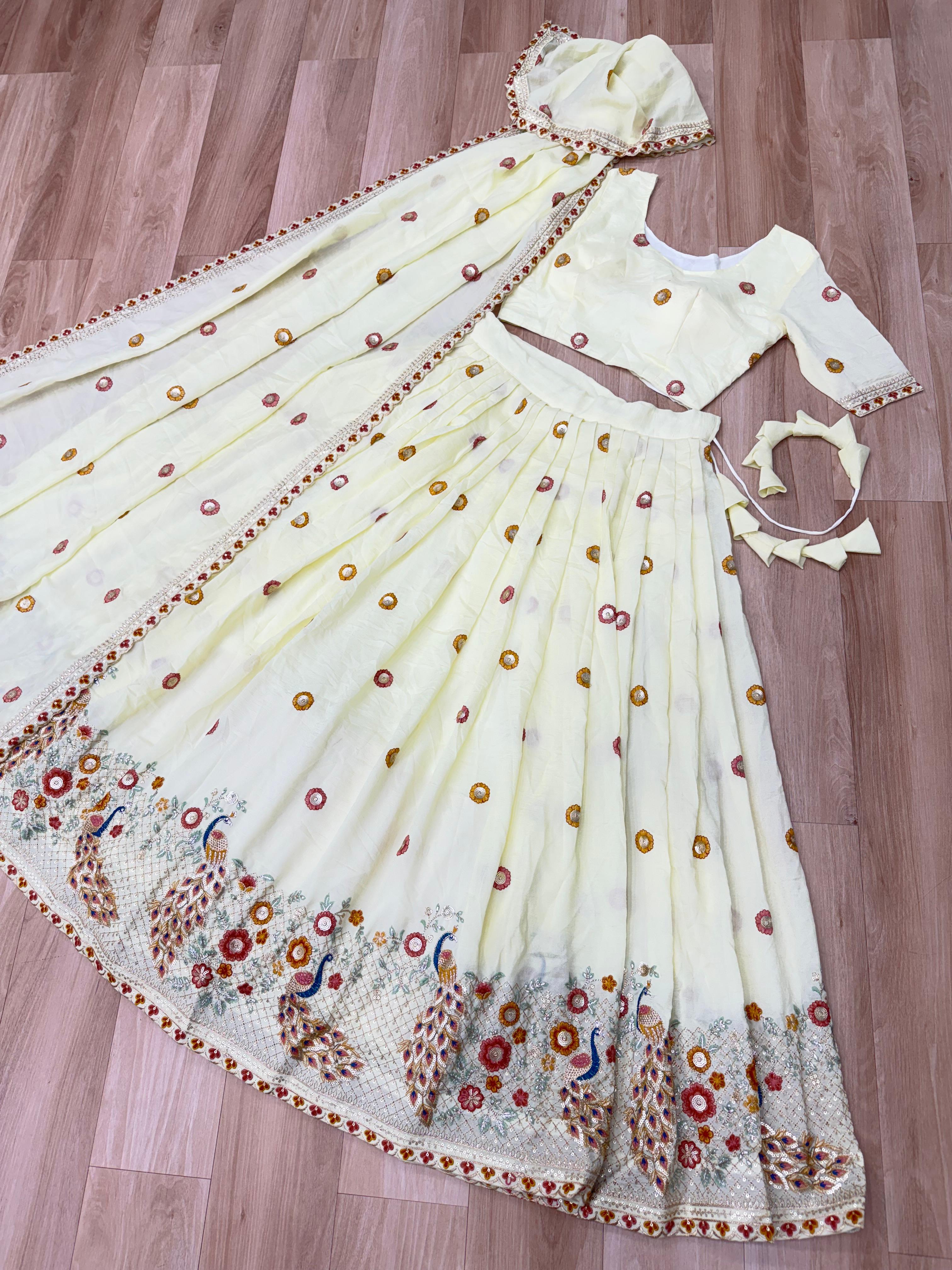 Keshvara Vichitra Silk Embroidered Lehenga Set