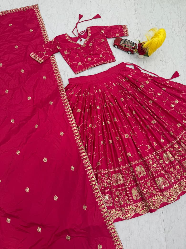 Rajnira Crepe Silk Embroidered Lehenga Choli Set