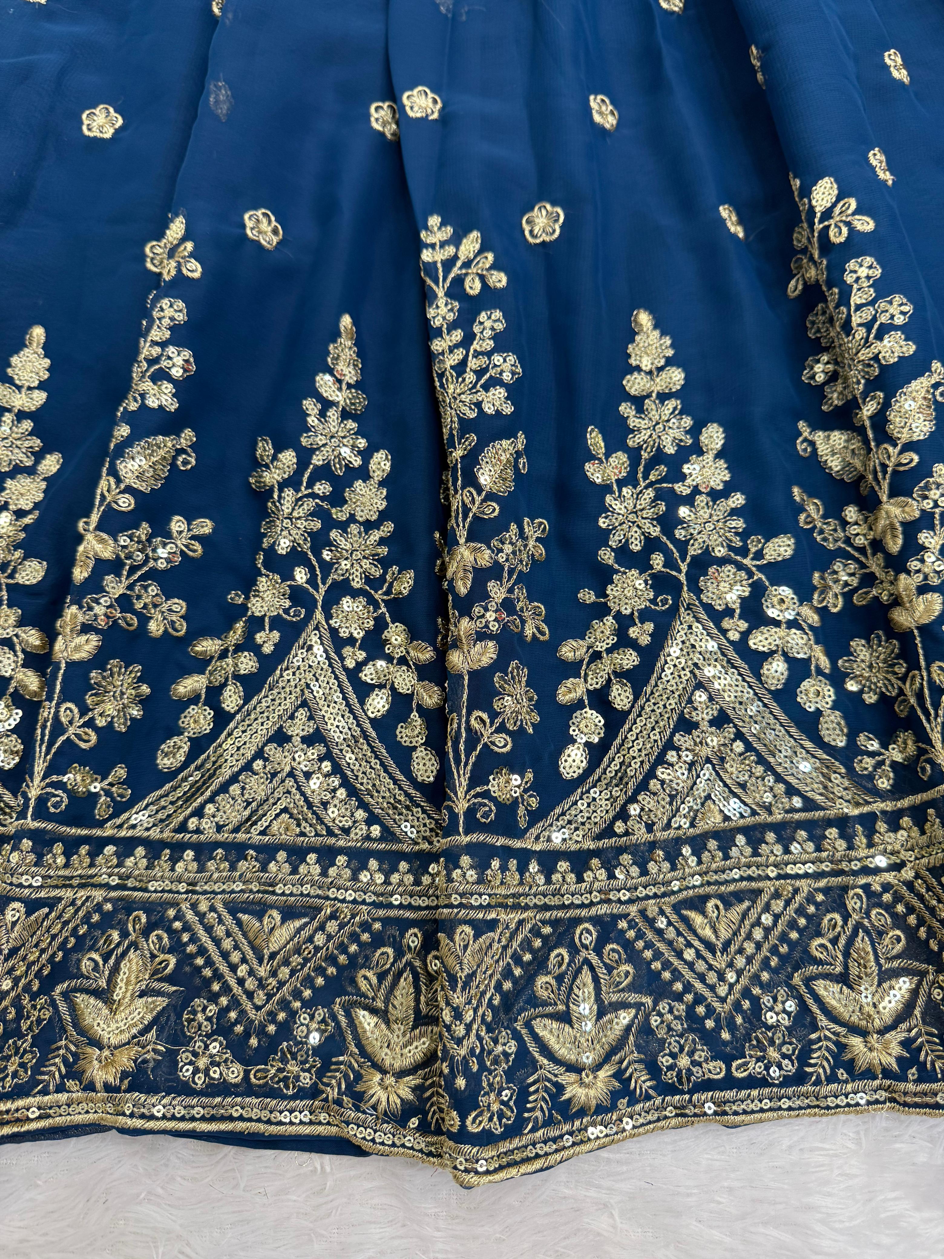 Morvika Georgette Gown Pant Dupatta Set