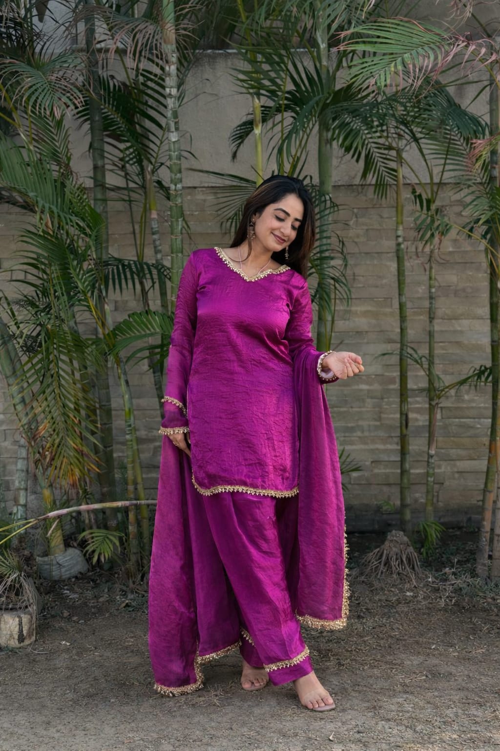 Mayurvaani Silk Embellished Sharara Suit Set