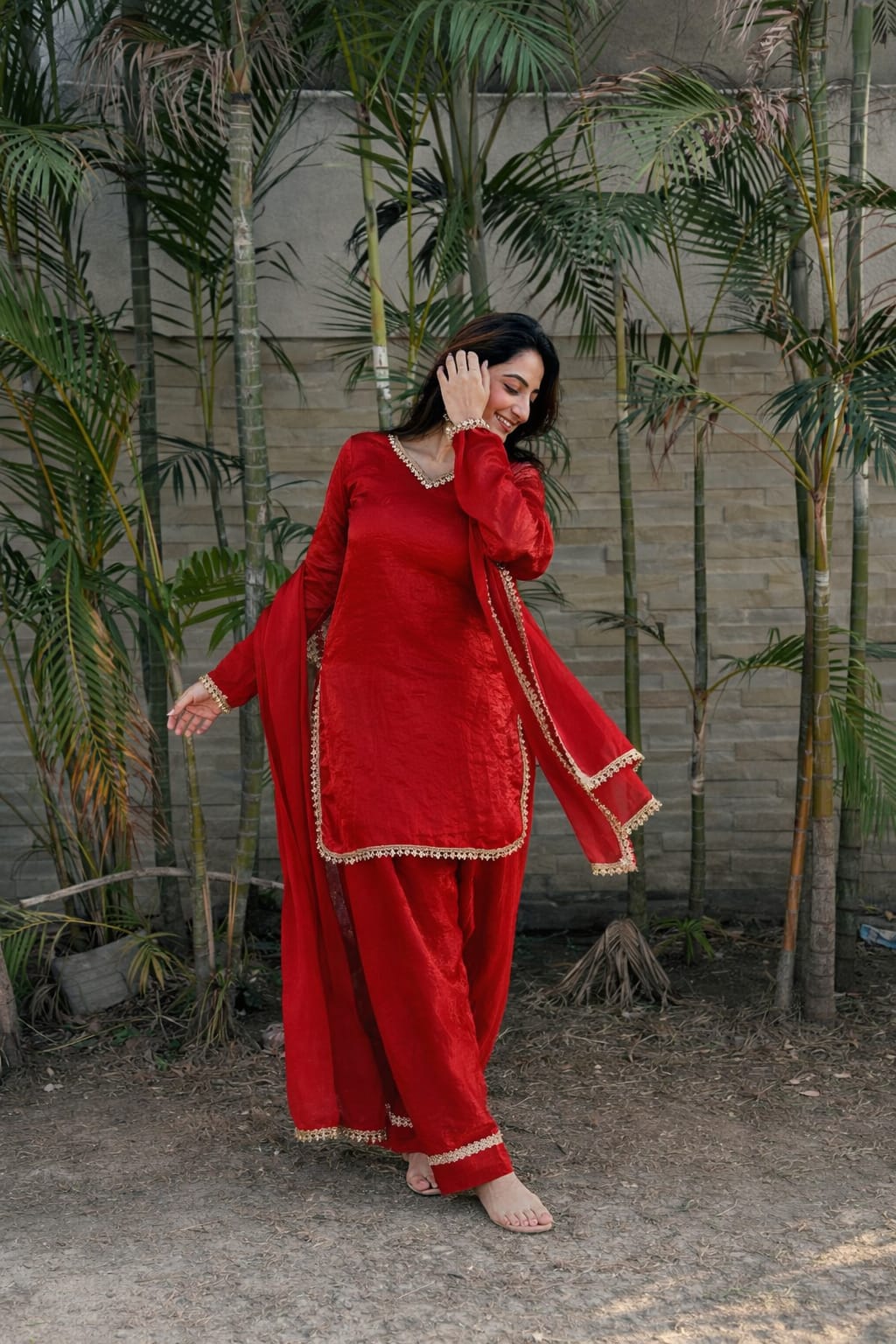 Mayurvaani Silk Embellished Sharara Suit Set