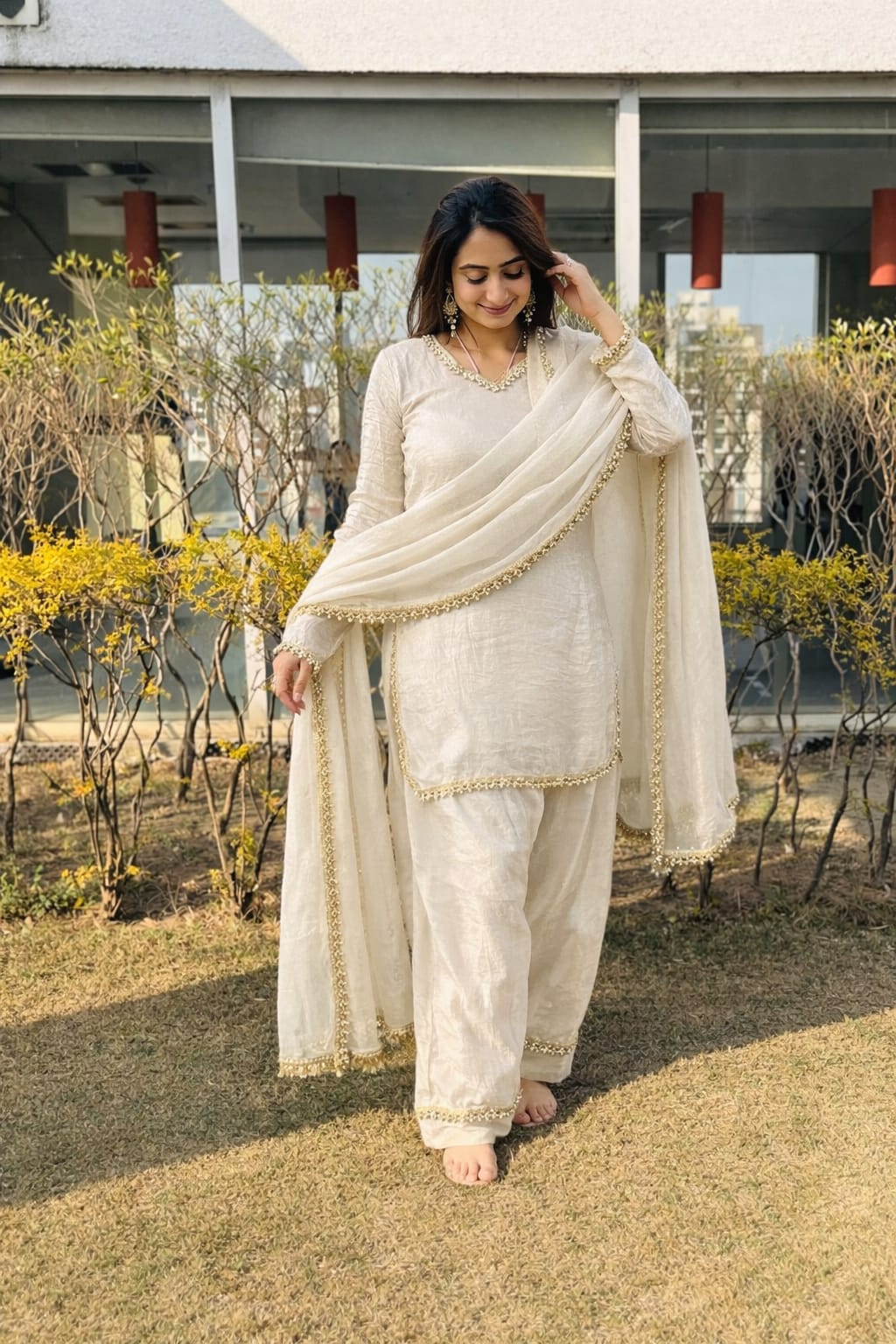 Mayurvaani Silk Embellished Sharara Suit Set