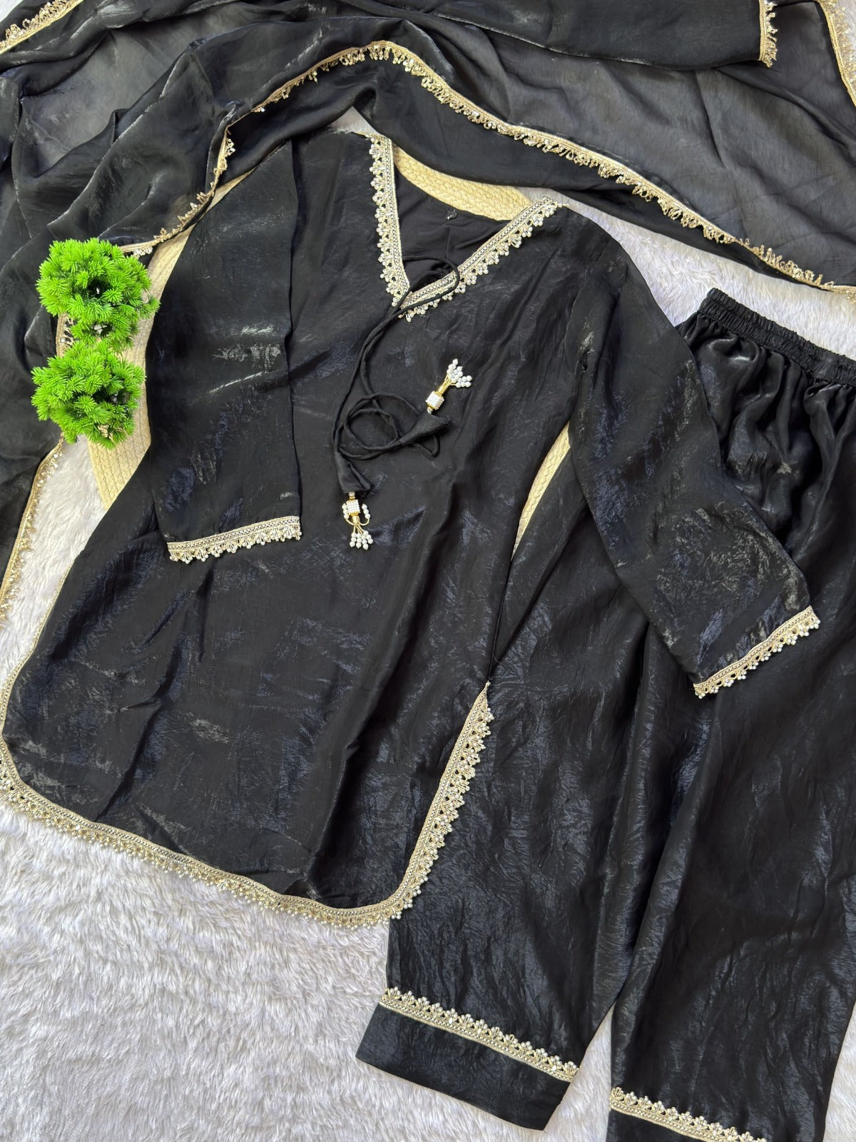 Mayurvaani Silk Embellished Sharara Suit Set