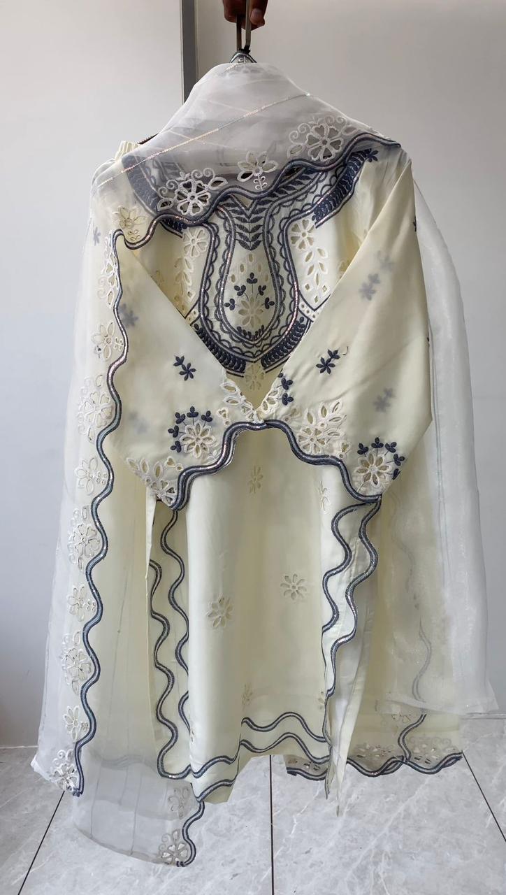 Noorvaani Crepe Silk Embroidered Palazzo Suit Set